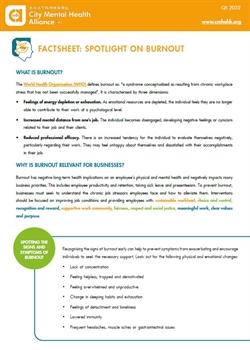 Factsheet Spotlight on Burnout
