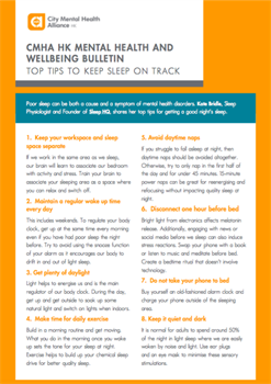 Factsheet Top Tips to Keep Sleep on Track - Kate Bridle Sleep HQ