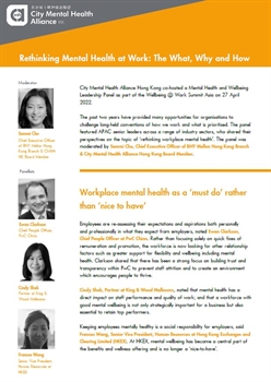 Wellbeing  Work Summit Asia Rethinking Mental Health at Work The What Why and How May 2022