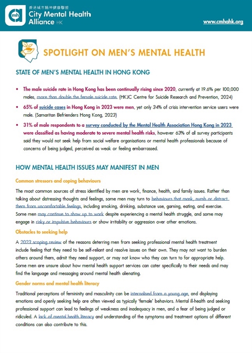 Men’s Mental Health Factsheet