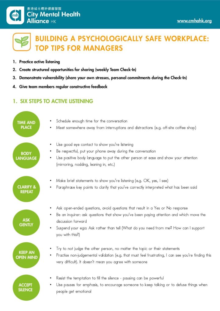 Building a Psychologically Safe Workplace: Top Tips