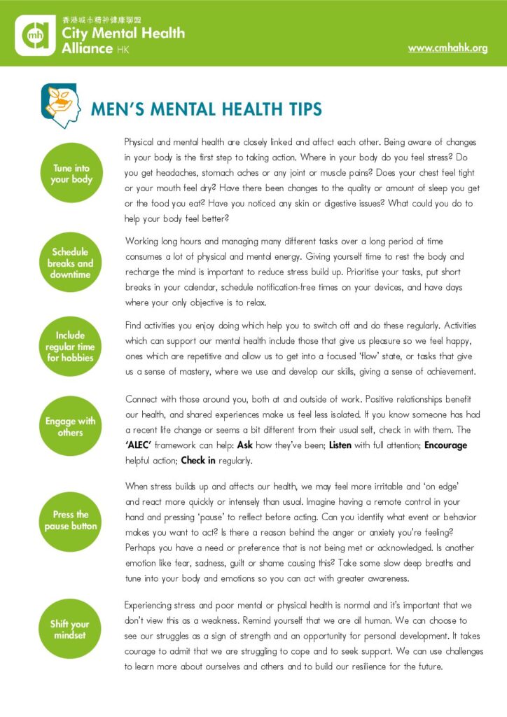 Men’s Mental Health Tips